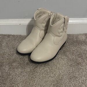 Cat & Jack Cream Girls Cowboy Boots